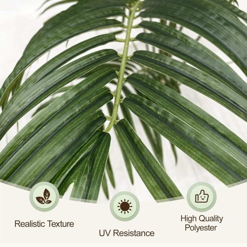 Keeplush Planta Artificial Areca Palmera Grande 170 cm Arbol Artificial Interior y Exterior Plantas Artificiales Decorativas Salon Dormitorio Balcón Decoracion Hogar Moderno (1 Pack) - Imagen 5