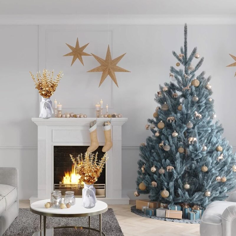 Topspitgo Eucalipto Hojas Artificial Decoracion,10 Palos Plantas Ramas de Eucalipto,Eucalipto Utilizado para Navidad Decoración Decorativa para el Hogar Boda Arreglo Floral Plantas Verdes - Imagen 6