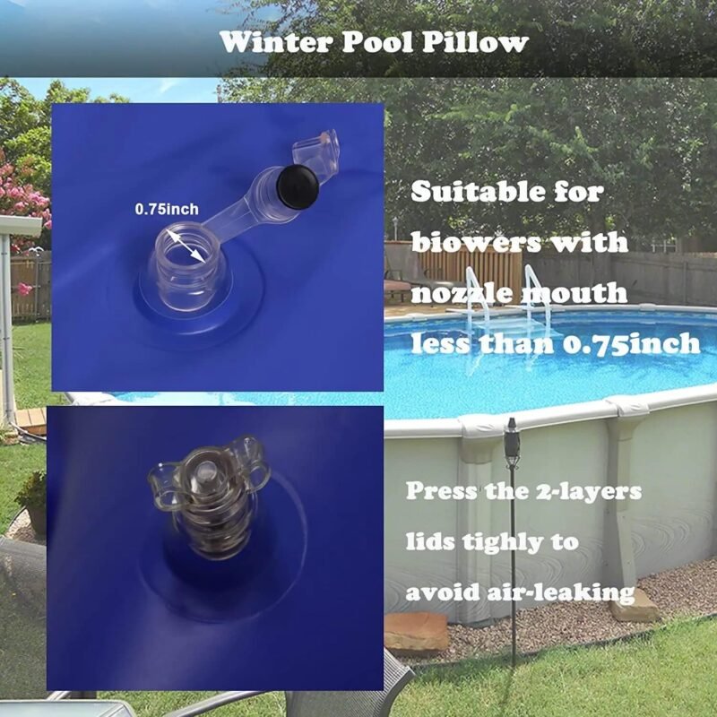 Poweka Cojín de piscina de invierno Ø 4ft,Cojín de aire de piscina con cuerda, Cojín de piscina de invierno de PVC duradero de 0.3mm (120cm*120cm) - Imagen 4