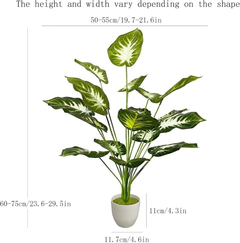 Zelihrdu Plantas Artificiales Grandes Palmeras Tropicales Plantas Falsas en Maceta de plástico Palmera Artificial Árboles Falsos para Interior al Aire Libre Casa Oficina - Imagen 2