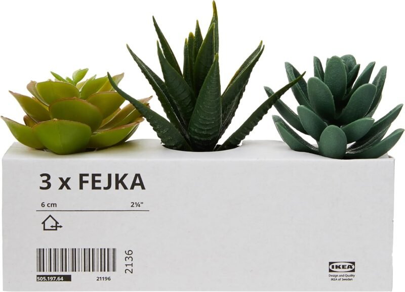 Ikea 203.953.31 FEJKA Juego de Plantas de Escritorio Artificiales en macetas, 6 cm, Paquete de 3 Unidades