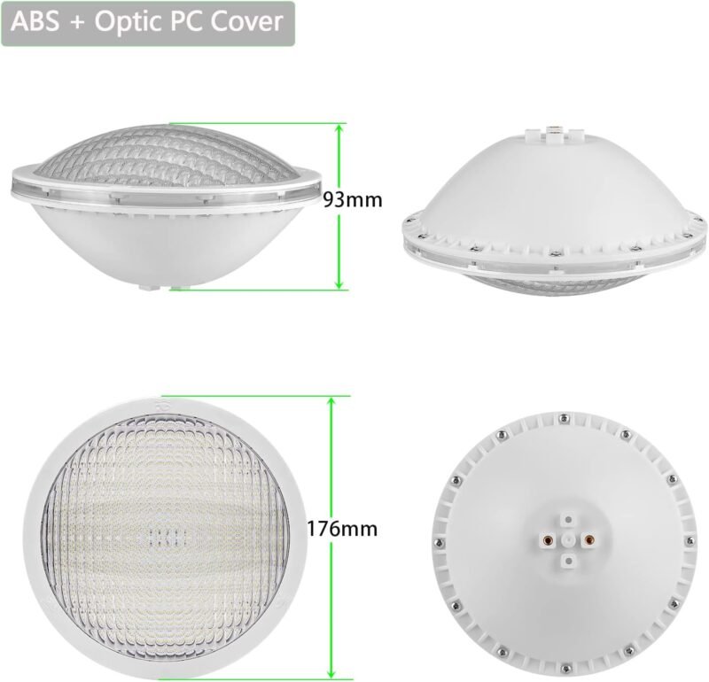 LyLmLe LED Piscina PAR56,18W Foco LED Piscina Sumergible Iluminación LED Empotrados, 1800lm, Ángulo de 120 °, Impermeable IP68, 12V DC/AC, 6000K - Imagen 5