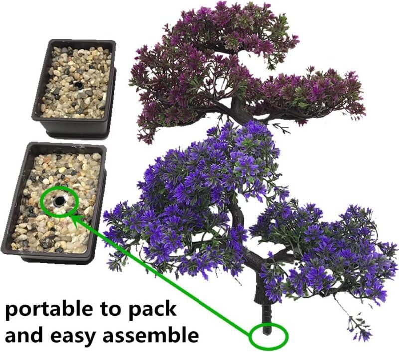 Fycooler Bonsai Artificial Decoración de Plantas Falsas Plantas Artificiales en macetas Plantas de Bonsai de Pino japonés- árbol de Bonsai para la decoración del hogar Pantalla de Escritorio- 2 Set - Imagen 4