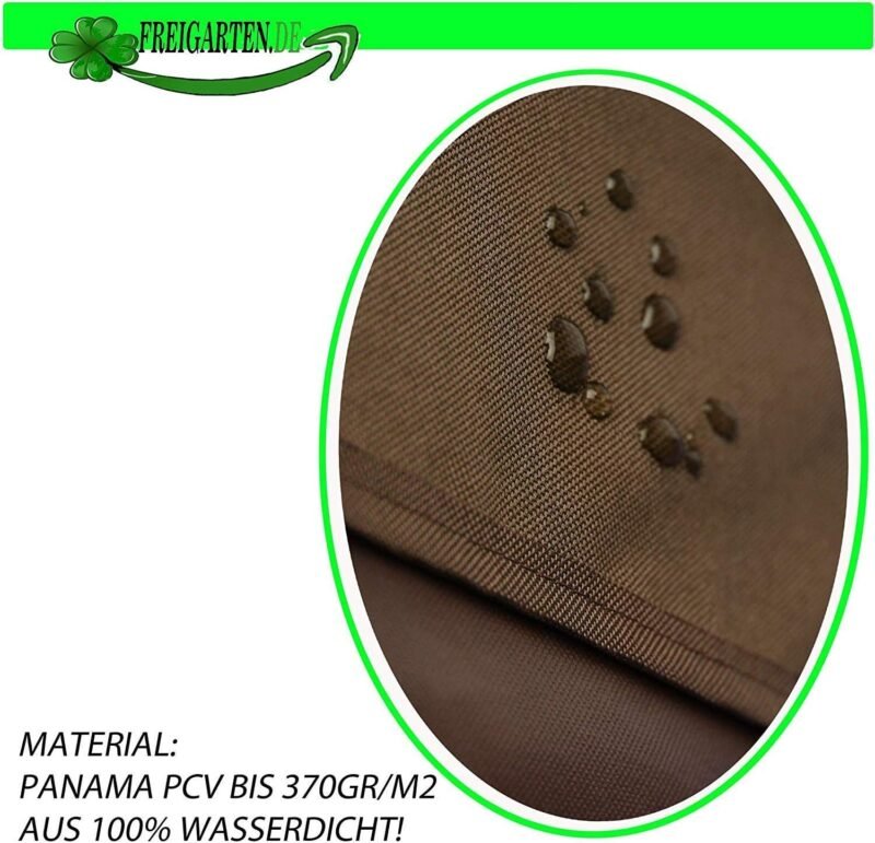 freigarten.de Techo de repuesto para cenador de 3 x 3 m, resistente al agua. Material: PVC suave de Panamá de 370 g/m², extrafuerte, modelo 2 (marrón) - Imagen 5