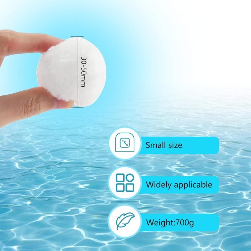 700g Bolas de Filtro de Piscina, Bolas de Filtro, Filter Balls, Reutilizable Bolas Algodon Filtro de Piscina, Limpiador de Piscinas Sistema de Filtro - Imagen 6