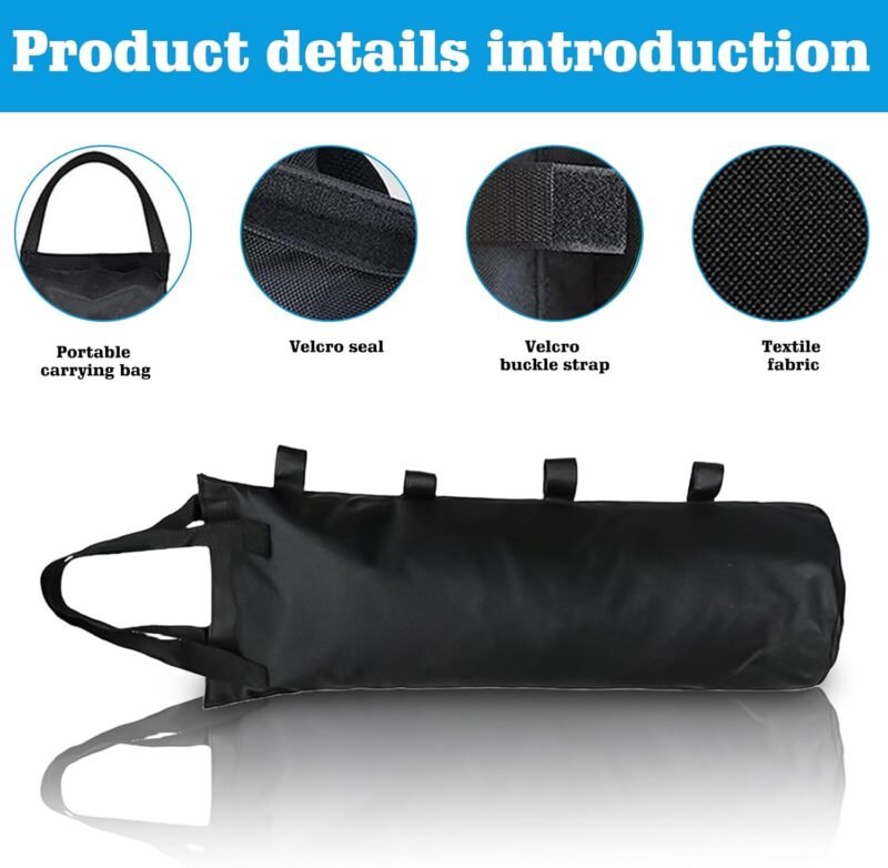 HOMURY Juego de 4 sacos de arena para cenador, patas dobles cosidas, bolsa de arena 600D Oxford, peso para cenadores, carpas de jardín, piedras, rellenables con arena - Imagen 3