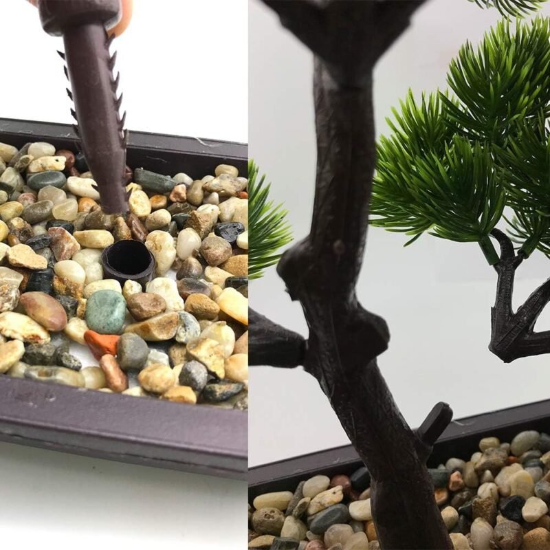Aisamco Bonsai Artificial Decoración de Plantas Falsas Plantas Artificiales en macetas Plantas de Bonsai de Pino japonés 33 cm de Altura para la decoración del hogar Pantalla de Escritorio - Imagen 7