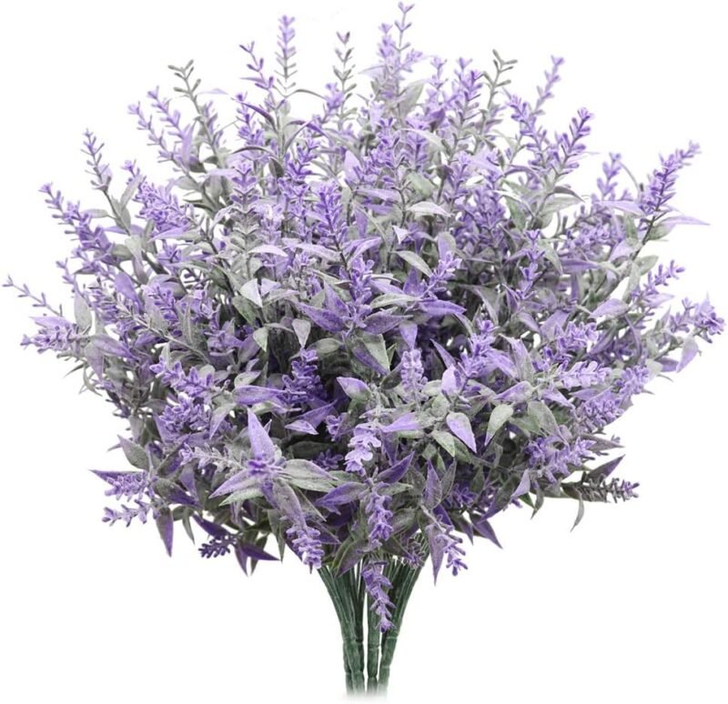 Derbway - Lote de 4 Flores para Fiestas de Boda, Oficina, decoración para el hogar, jardín, Patio, decoración de la Planta (Violeta)