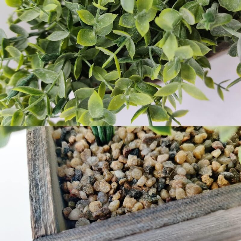 Aisamco Hojas de eucalipto Artificial en Caja de Madera Ramas de eucalipto Falsas Plantas en Maceta Gris Verde Vegetación Artificial para Boda Decoración Floral - Imagen 6