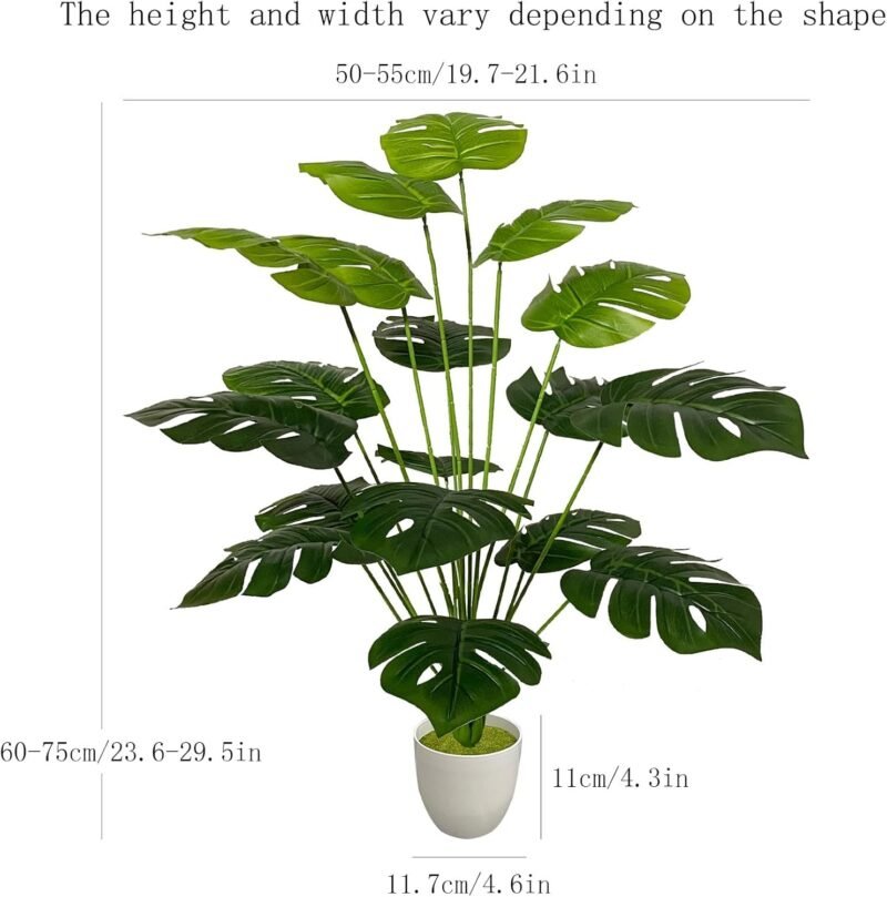 Zelihrdu Plantas Artificiales Grandes Palmeras Tropicales, Plantas Falsas en Maceta, Palmeras Artificiales de plástico, árboles Falsos para Interiores, Exteriores, hogar, Oficina, jardín, decoración - Imagen 2