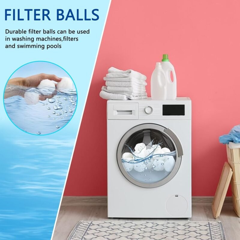 700g Bolas de Filtro de Piscina, Bolas de Filtro, Filter Balls, Reutilizable Bolas Algodon Filtro de Piscina, Limpiador de Piscinas Sistema de Filtro - Imagen 4