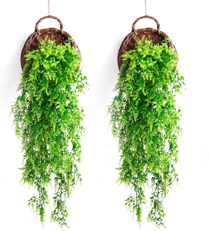 2 Piezas Plantas Artificiales Colgantes, Fake Plants, Plantas Artificiales Exterior, Adecuado para La Pared Casa HabitacióN JardíN Interior DecoracióN Al Aire Libre En Todas Las Estaciones