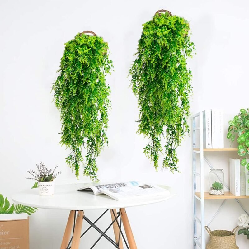 2 Piezas Plantas Artificiales Colgantes, Fake Plants, Plantas Artificiales Exterior, Adecuado para La Pared Casa HabitacióN JardíN Interior DecoracióN Al Aire Libre En Todas Las Estaciones - Imagen 5