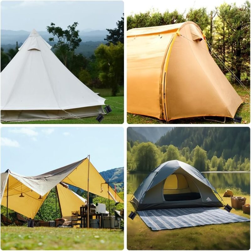 Pesos para Carpas,Bolsa de Arena,Negro Saco de Arena,Juego de 4 Pesas para Tiendas de Campaña,Bolsa de Pesas Cenadores,Sacos de lastre para Montar Toldos y Tiendas,Cenadores,Muebles de Exterior - Imagen 8