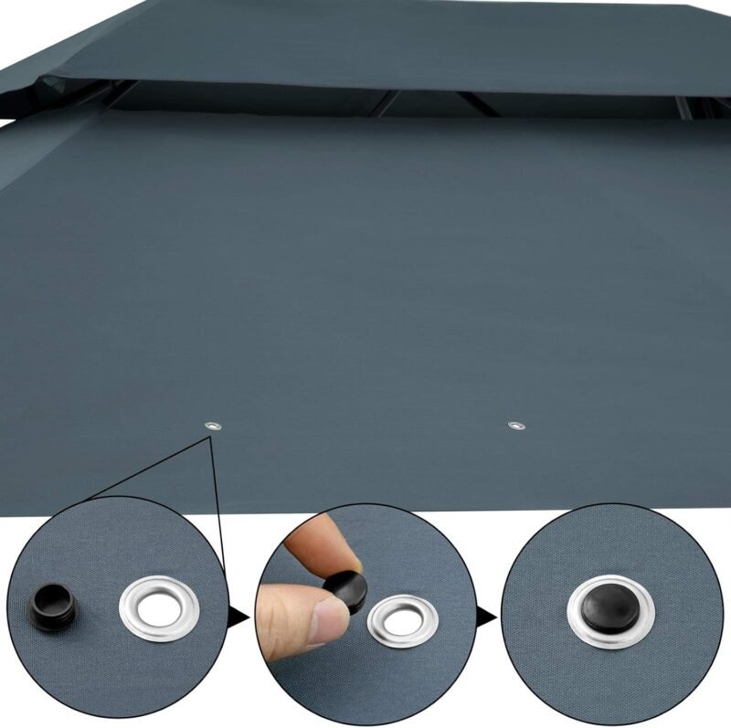 CASARIA® Cenador Topas 3x4m Metal Repelente al Agua UV50+ Paredes Laterales Carpa Jardín Antracita - Imagen 3