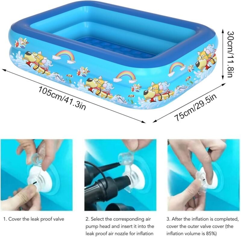 Piscina Hinchable Infantil Summer,Piscina Hinchable de Bebés,Piscina Inflable Infantil,Piscina de Agua para Niños,Piscina Inflable Niños para Jardín Interior al Aire Libre - Imagen 2