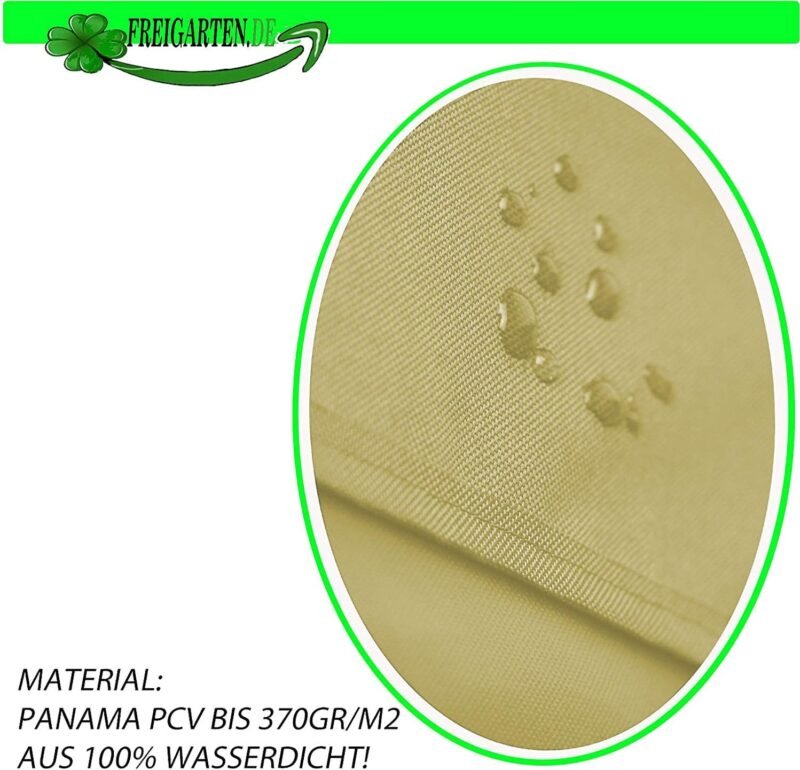 freigarten.de Techo de repuesto para cenador de 3 x 3 m, resistente al agua. Material: PVC suave de Panamá de 370 g/m², extrafuerte, modelo 2 (beige) - Imagen 5