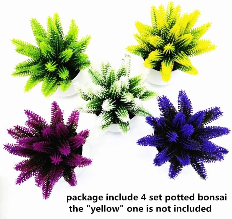 Fycooler Plantas Artificiales en Maceta del Cactus del Topiarios, Suculentas Falsas Decorativas Plantas de Falsos para la Decoración del Banquete de Boda de la Mesa de la Oficina en Casa -4pcs - Imagen 7