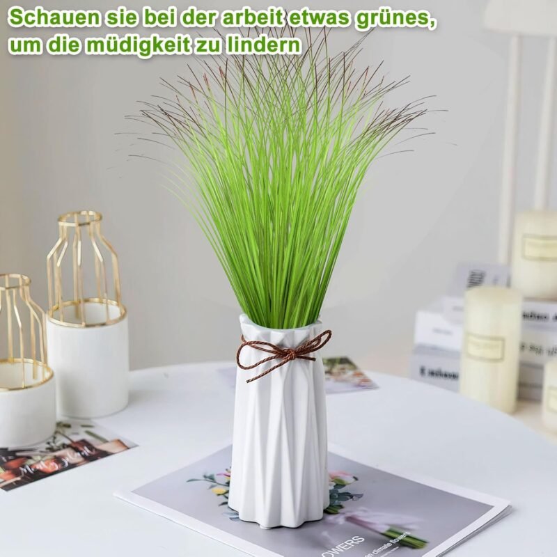 TNSLAND 12 Pezzi Plantas Artificiales Hierba Artificial Exterior Césped Artificial Exterior Hierba de Trigo Protección UV Plantas Artificiales Exterior Césped Decorativo de Jardín - Imagen 3