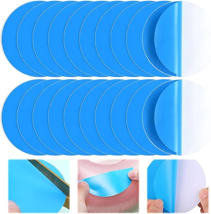 Parches Piscina Bajo el Agua 20 Piezas Parche Lona Piscina Kit Reparacion Colchon Hinchable Parches para Colchones Inflables para Piscinas para Barco Inflable Balsa Canoa Pack De Parches De Reparación