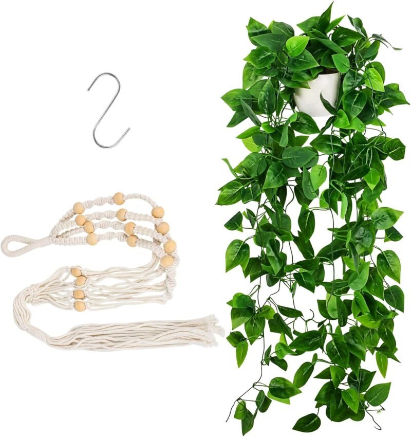 Hywean Homd Plantas Colgantes Guirnaldas Artificiales Plantas Artificiales Colgantes Enredadera Eucalipto Guirnalda Planta para Fiesta en Exteriores Balcones Bodas,Jardines (1 Set)