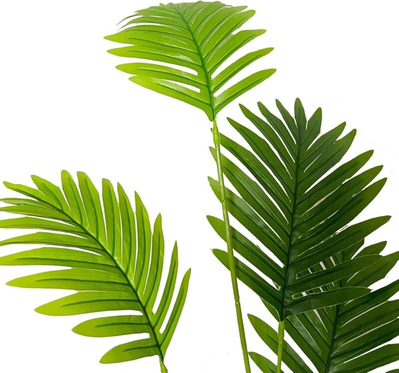 Zelihrdu Planta artificial de plástico real, plantas artificiales grandes en maceta, palmera artificial, decoración de baño, salón, dormitorio, balcón, boda, decoración exterior (80 cm, verde) - Imagen 6