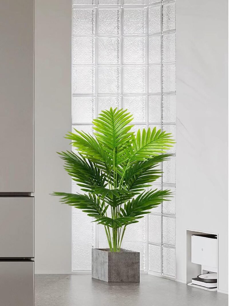 AIVORIUY Plantas Artificiales con Maceta Palmera Grande Árbol Artificial Plástico de Interior y Exterior Decoración para del Hogar, Oficina, Casa, Balcón, Dormitorio Baño (80cm Alto Palma Grande) - Imagen 3