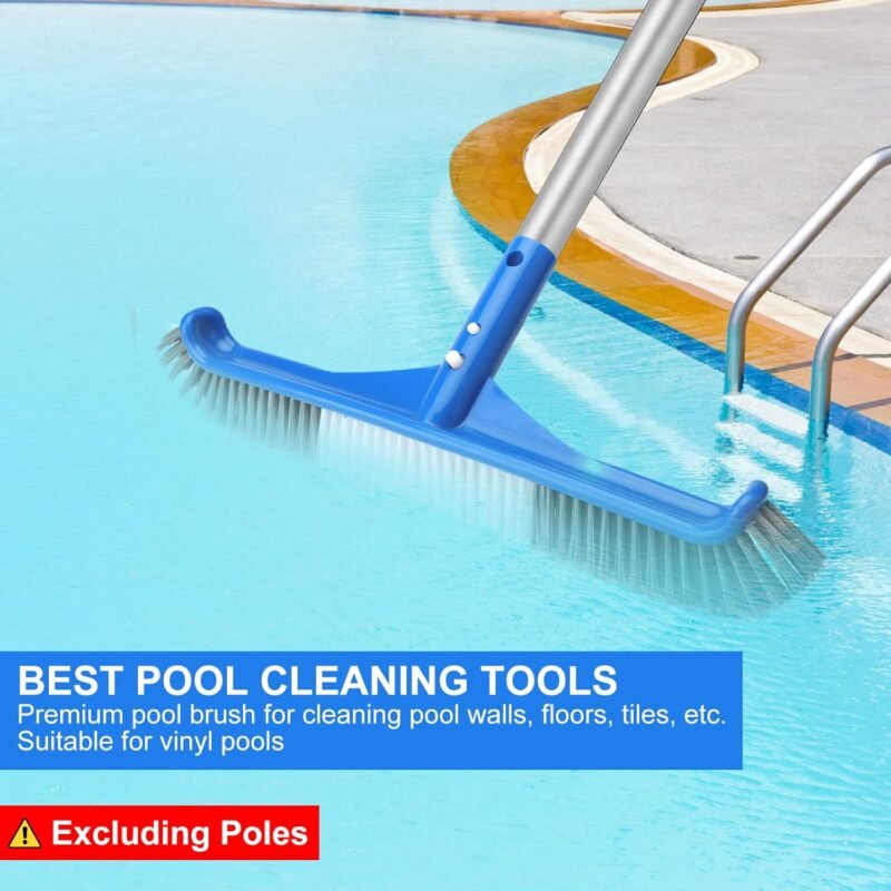 TNSLAND Cepillo Piscina con Un par de Guantes de Goma, Limpiafondos Piscina Manual Limpia Todas Las Superficies de la Piscina Cepillo Piscina Limpiafondos Compatible con Postes de Piscina EstáNdar - Imagen 2