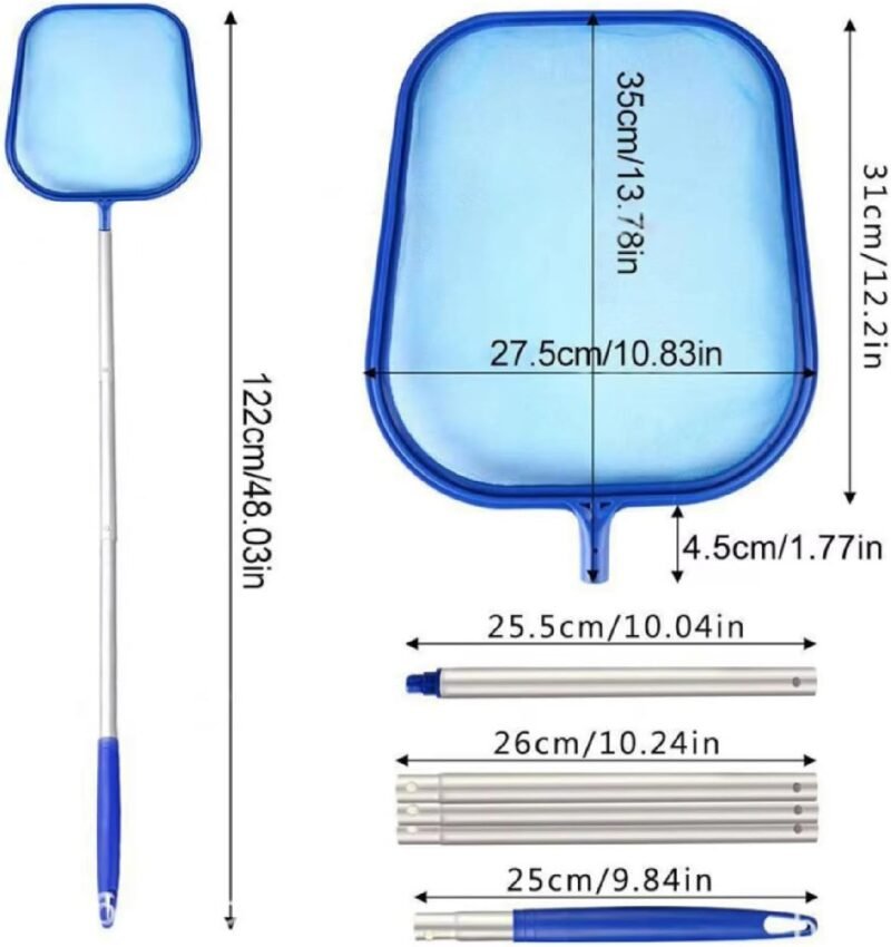 160CM Red De Limpieza De Hojas De Piscina Recogedor Hojas Piscina Skimmer De Malla Fina Pool Net Leaf Skimmer para Piscina, Spas, Estanques, Parque Acuatico - Imagen 2