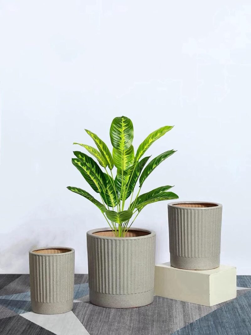 Zelihrdu Plantas artificiales como auténticas palmeras artificiales en maceta, planta artificial en maceta, planta de plástico, planta falsa, decoración para salón, balcón, dormitorio, oficina, regalo - Imagen 3