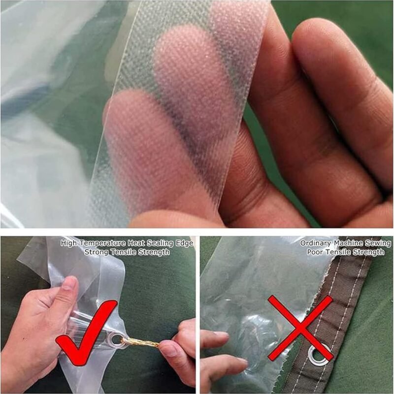 WZYJLyds Lona Impermeable para Paneles Laterales con Ojales Cortina de Cenadores de Jardín de 0,12mm Antidesgarro Mampara de Plástico, Personalizable - Imagen 2