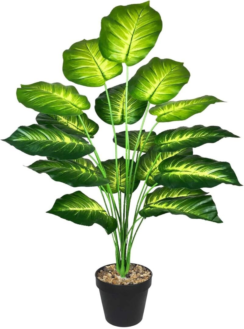 AIVORIUY Planta Monstera Artificial Árbol Artificial in Maceta Hawaiian Tropic Palma Plantas y Hoja Verde Plastica 75cm para Hogar Baño Oficina Jardín Boda Salon Planta Falsa Decoración