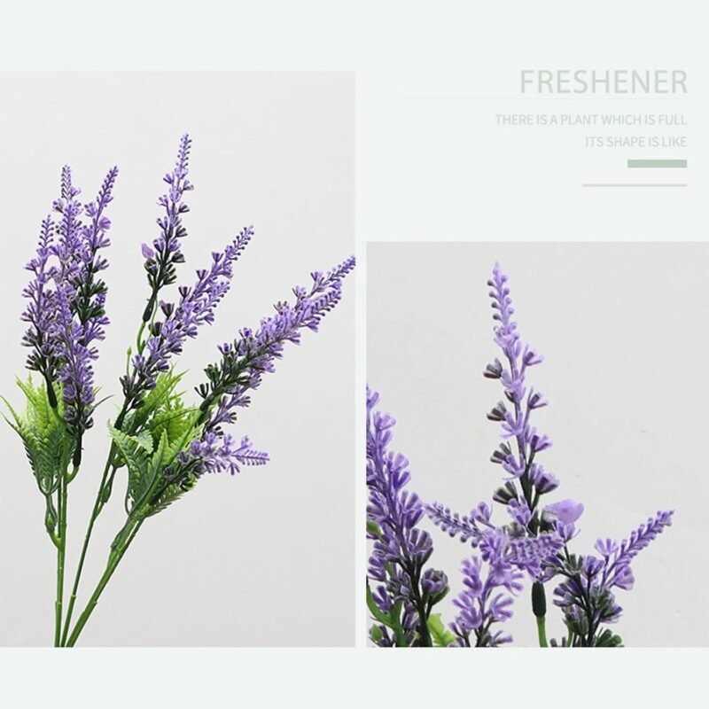 YunNasi Lavanda Artificial Flores Artificiales para la Decoración del hogar Plantas Artificiales para Exterior Arreglos de Boda Decoración de Mesa(6pcs, Morado) - Imagen 8