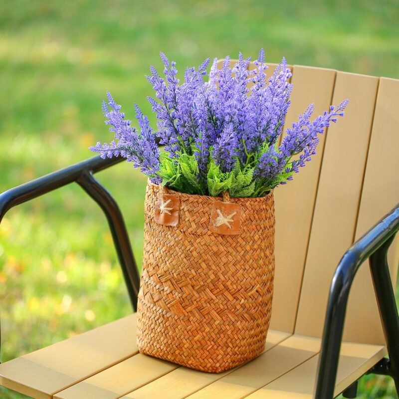 YunNasi Lavanda Artificial Flores Artificiales para la Decoración del hogar Plantas Artificiales para Exterior Arreglos de Boda Decoración de Mesa(6pcs, Morado) - Imagen 2