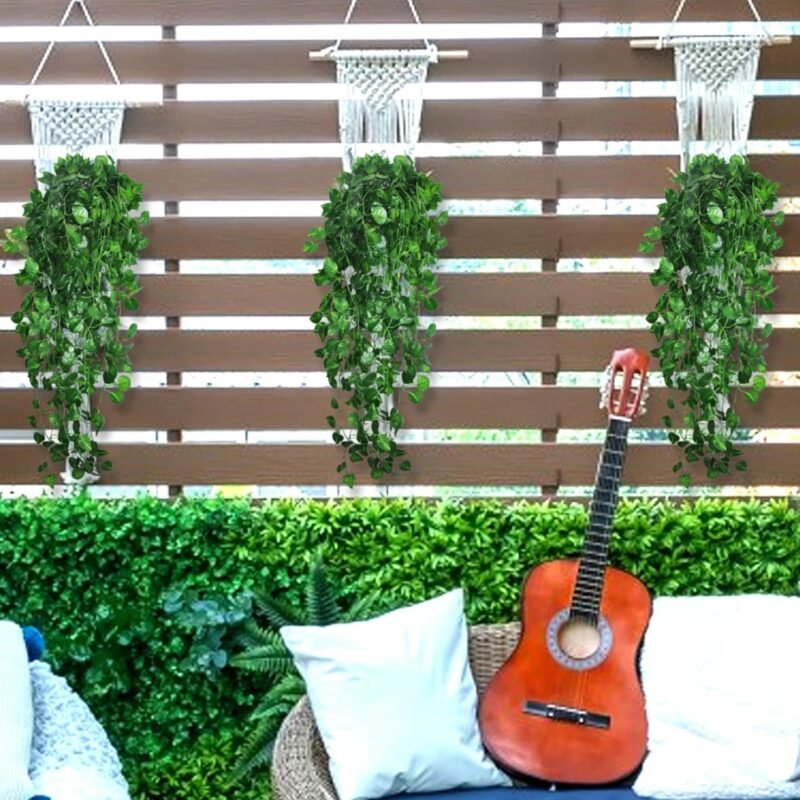 ROLLWAY 3 Piezas Plantas Colgantes Artificiales de Hiedra Falsa, 96/100 CM Plantas Artificiales Colgantes Enredadera, Plants de Potos Artificial, para Boda Jardín Balcón Pared Hogar (Tipo-B) (Tipo-B) - Imagen 6