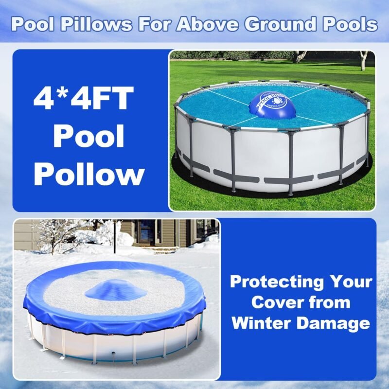 VniYors Cojín de piscina de invierno, 120 x 120 cm, cojín de aire para piscina de invierno, XXL, cubierta de piscina inflable, para cubierta de piscina redonda, 366 cojines de invierno, cojín de aire - Imagen 2