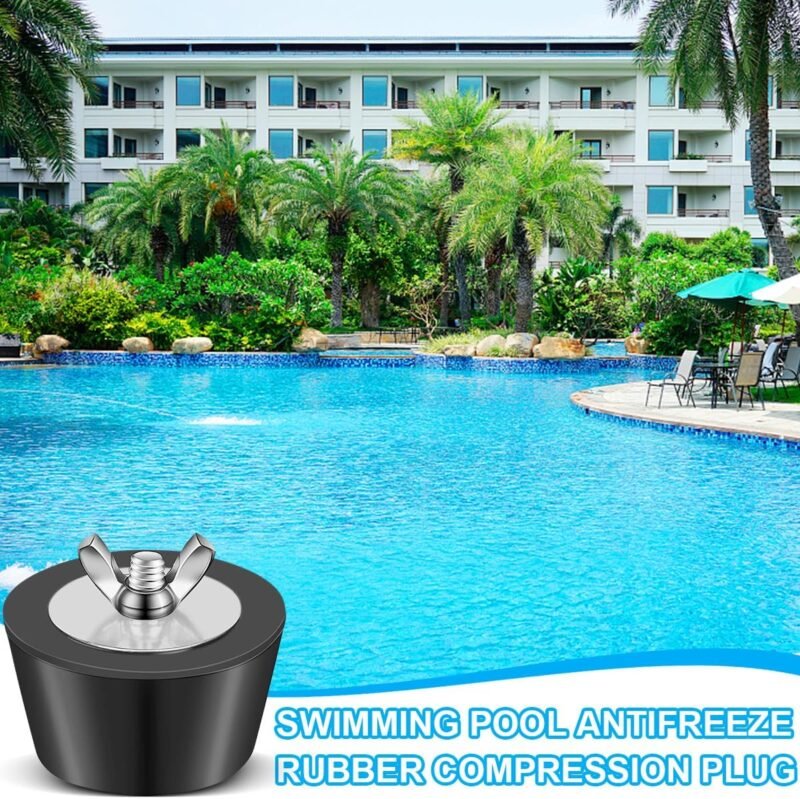 Newtic Tapón de goma para piscina, 2 unidades, tapón de invierno para piscina de 1,25 – 1,5 pulgadas / 32 – 38 mm, cónico con tuerca de ala de acero inoxidable, para contra daños por heladas en - Imagen 6