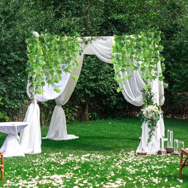 VFANDV Plantas Artificiales Colgantes, 2 Piezas Plantas Colgantes Artificiales 108cm, Plantas Colgantes Hiedra Verde Artificial para Boda Jardín Balcón Dormitorio Interior Decoración de la Pared - Imagen 7