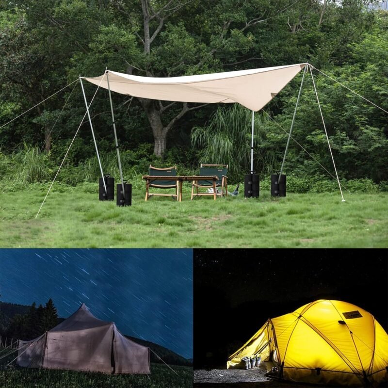 Juego de 4 sacos de arena para cenador, bolsas de arena, pesos de las piernas, pesos para cenador, carpa plegable, rellenable, reutilizable, bolsa de arena para carpas de jardín, carpas de jardín - Imagen 7