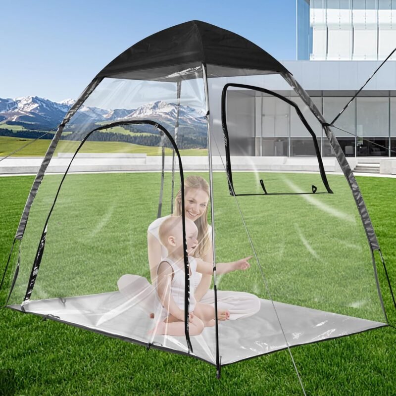 Tienda de campaña transparente, resistente al frío, PVC transparente, toldo de PVC, carpa para 1/2 personas para jardín, patio trasero, césped (A) - Imagen 6