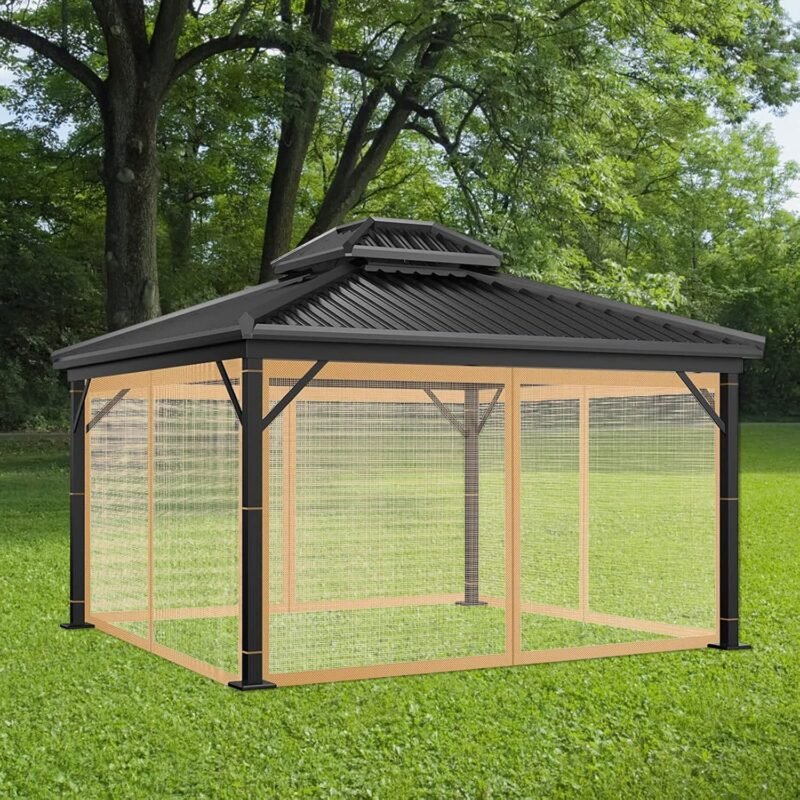 2023 - Red Mo-squito de repuesto universal de 4 paneles con cremallera impermeable (12 x 12 pies, marrón) - Imagen 7