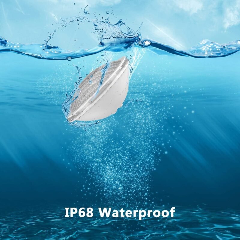LyLmLe LED Piscina PAR56,18W Foco LED Piscina Sumergible Iluminación LED Empotrados, 1800lm, Ángulo de 120 °, Impermeable IP68, 12V DC/AC, 6000K - Imagen 7
