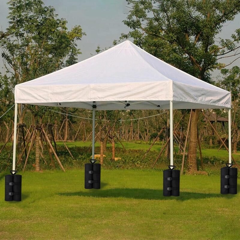 Juego de 4 sacos de arena para cenador, bolsas de arena, pesos de las piernas, pesos para cenador, carpa plegable, rellenable, reutilizable, bolsa de arena para carpas de jardín, carpas de jardín - Imagen 6