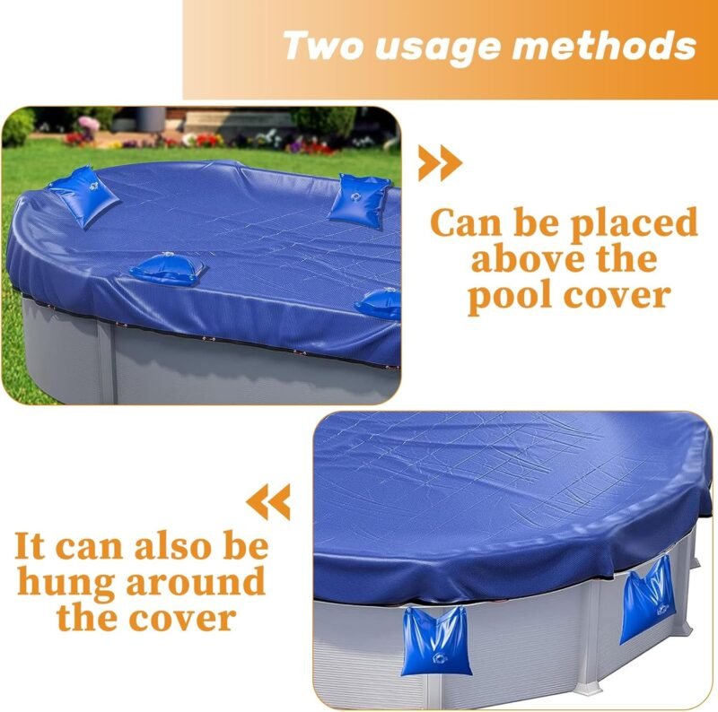 12 bolsas de agua colgantes para cubierta de piscina, 0.3 mm de grosor, PVC de 11.8 x 9.8 pulgadas, bolsas de peso de agua para piscinas sobre el suelo, bolsas de agua resistentes para piscina, bolsa - Imagen 5