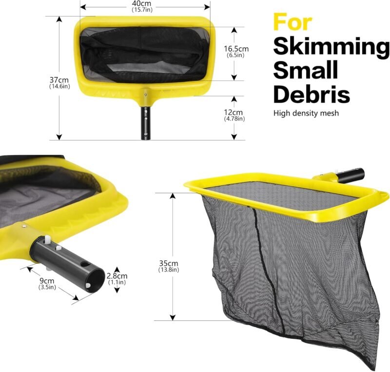 Masthome Red de Piscina, Skimmer para Piscina con Malla Fina y Marco de Plástico Resistente, Recogehojas para Piscinas Profesional para Estanques, Fuentes, Spas - Imagen 2