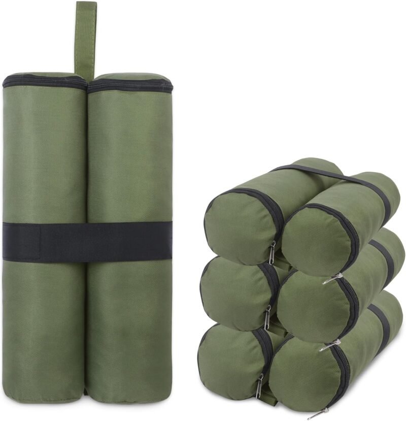 Pesas para bolsas de arena para cenador, paquete de 4 pesas de arena para cenador, pesas para muebles de jardín, bolsa de arena con cremallera superior de doble pierna (4, verde)