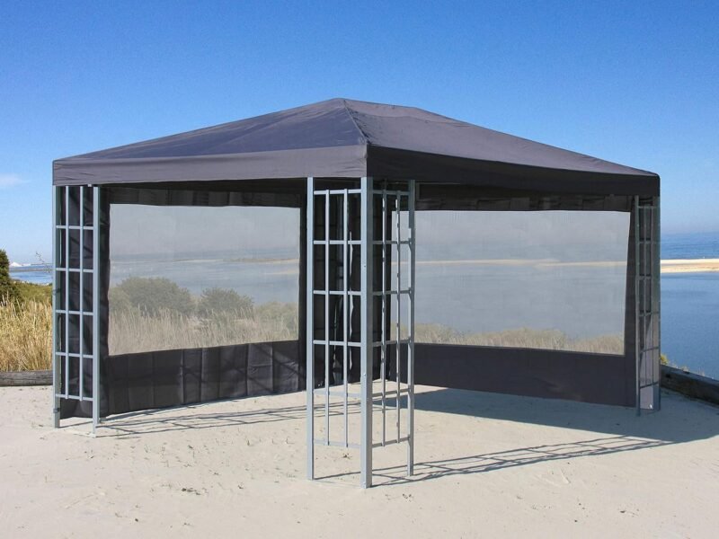 Quick-Star 2 Laterales con Ventana de PVC para Rank Carpa 3 x 4 m Aspecto Pared Antracita - Imagen 2