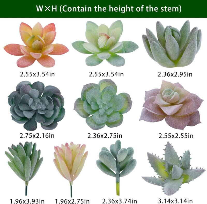 CEWOR 20 suculentas artificiales flocadas, mini plantas suculentas falsas, decoración de primera calidad para manualidades, hogar, pared, jardín, arreglo, decoración de oficina (sin maceta) - Imagen 2