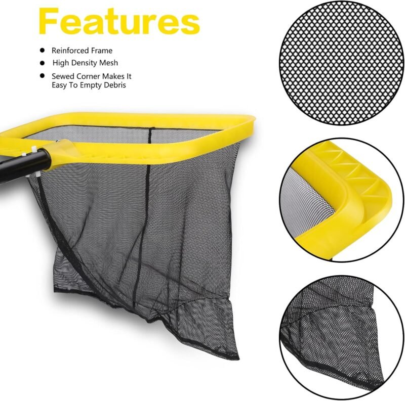 Masthome Red de Piscina, Skimmer para Piscina con Malla Fina y Marco de Plástico Resistente, Recogehojas para Piscinas Profesional para Estanques, Fuentes, Spas - Imagen 4