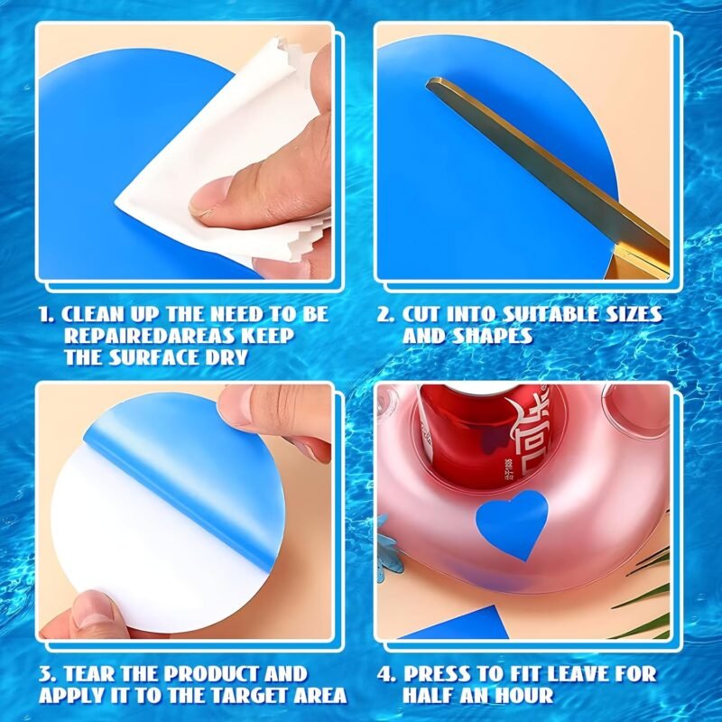 Parches Piscina Bajo el Agua 20 Piezas Parche Lona Piscina Kit Reparacion Colchon Hinchable Parches para Colchones Inflables para Piscinas para Barco Inflable Balsa Canoa Pack De Parches De Reparación - Imagen 4